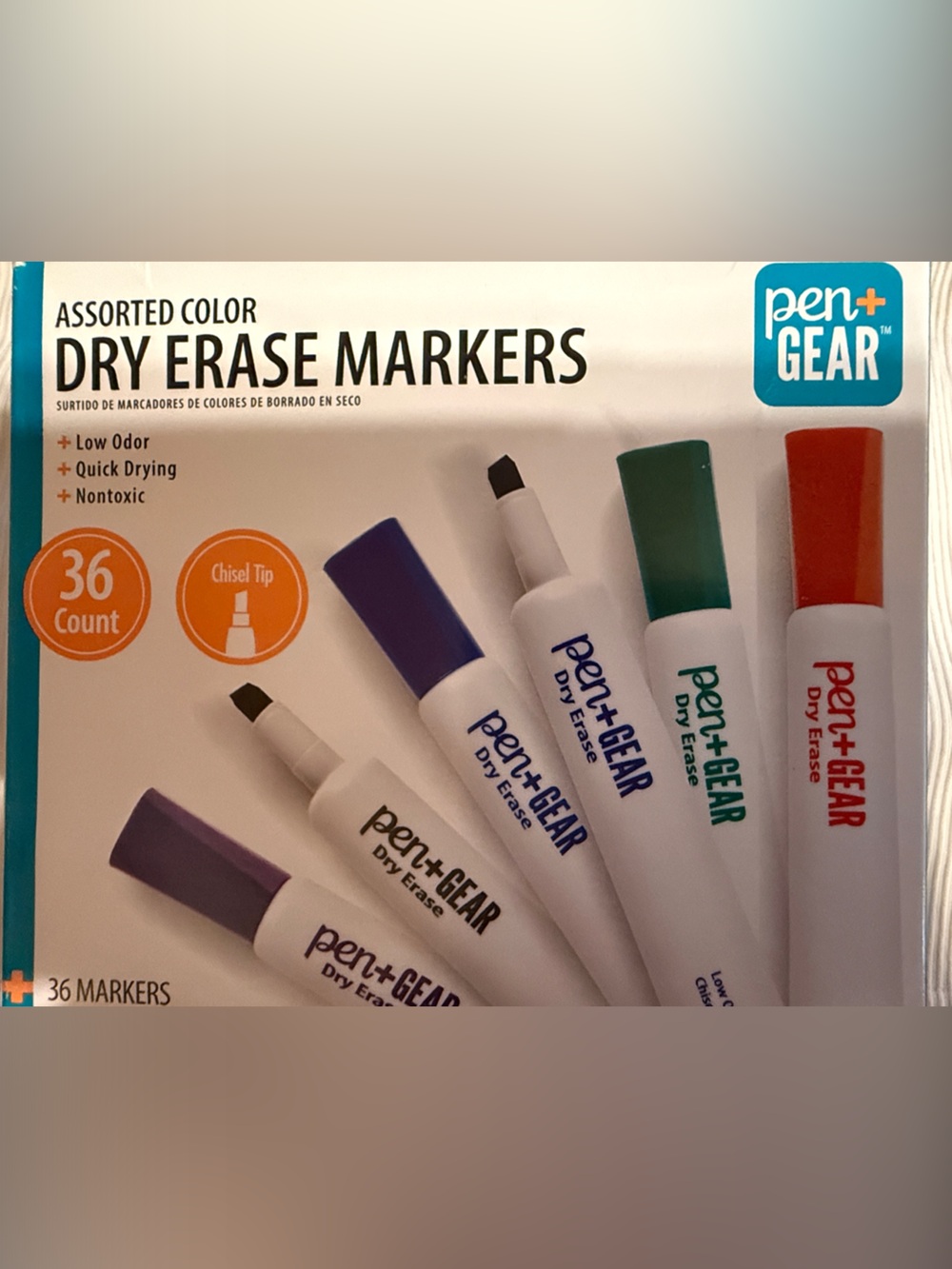 Assorted Color Dry Erase Markers - Pack of 36 (Green, Red, Blue, Purple)